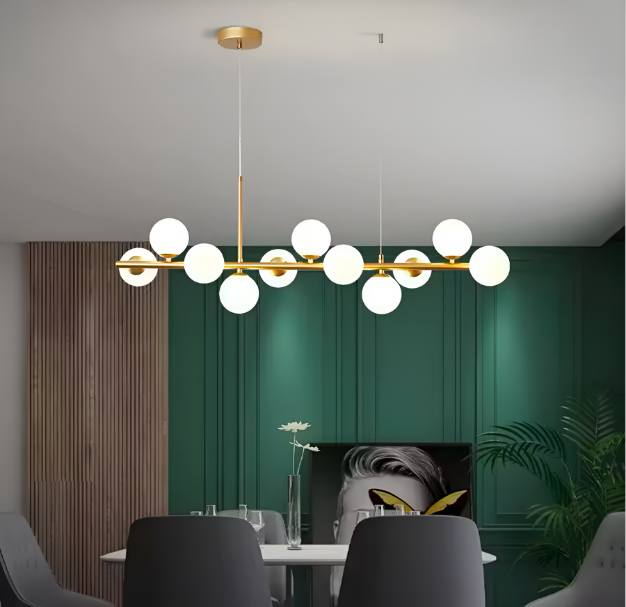 Moderní žárovkový lustr LOFT Pavilion, 11x G9, zlatý, kov, Nastavitelná výška