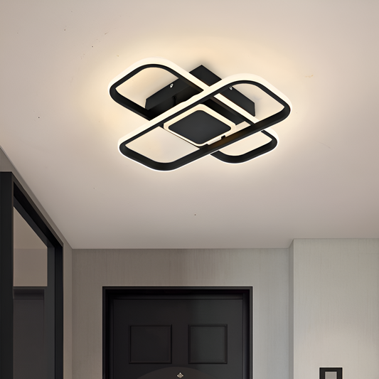 LED lustr s dálkovým ovládáním ANICA 52W, 2 Elements, Studené/Teplé/Neutrální světlo, Stmívatelné, Černá