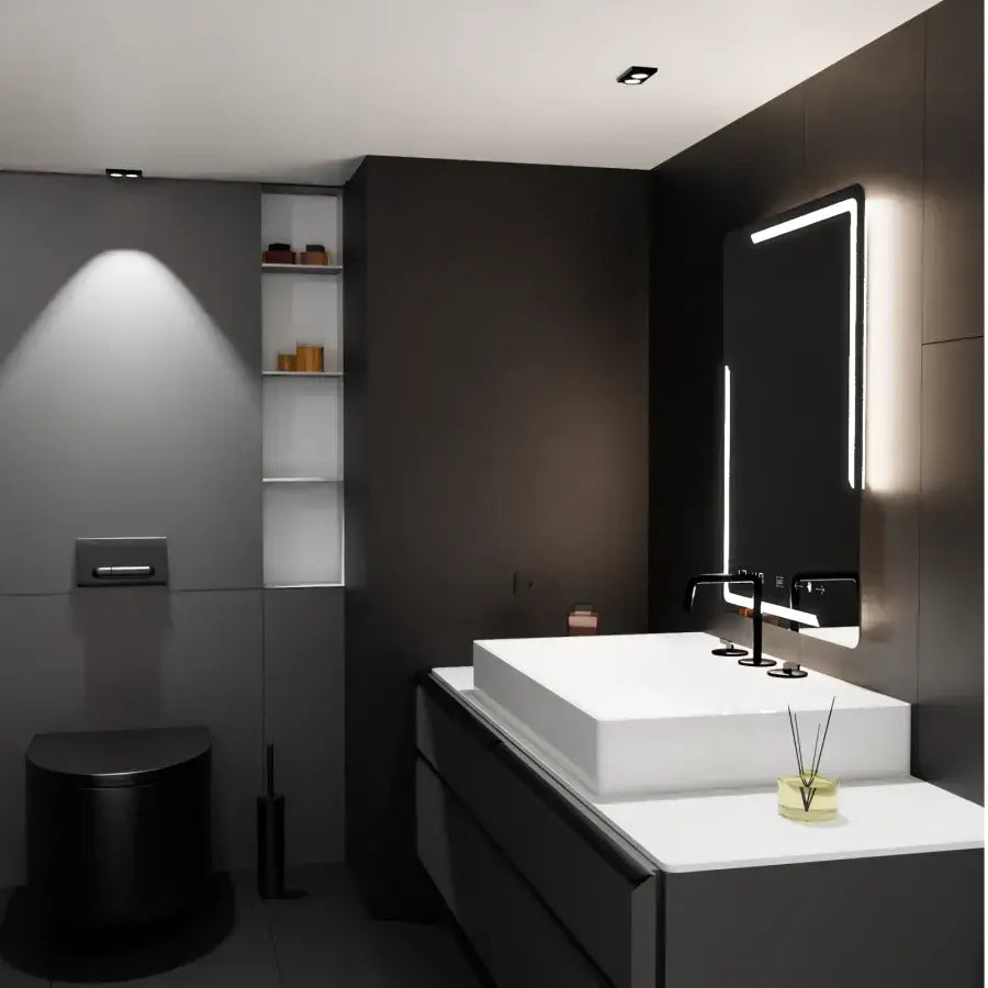 Zrcadlo LED obdélníkový 60x80cm Rayonnement Motionglow Marcello System Deaktivace a teploměr Dimable teploměr