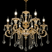 Crystal Chandier Luciano, 6*E14, Gold, Metal and Crystal