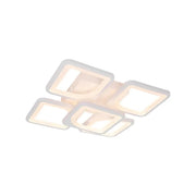 LED lustr s dálkovým ovládáním ZOE 96W, 5 čtverců, studené/teplé/neutrální světlo, stmívatelné, bílá