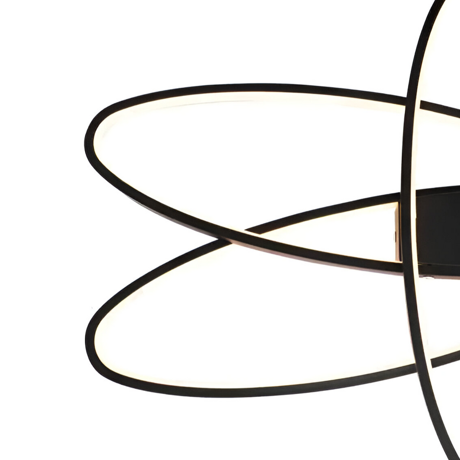 LED lustr s dálkovým ovládáním ORBITA 83W, 3 Elements, Ovál, Studené/Teplé/Neutrální světlo, Stmívatelné, Černá