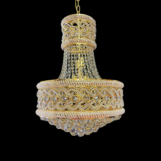 Křišťálový lustr CC718/400, 11x E14, průměr 40 cm, lesklé zlato