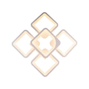 LED lustr s dálkovým ovládáním ZOE 96W, 5 čtverců, studené/teplé/neutrální světlo, stmívatelné, bílá