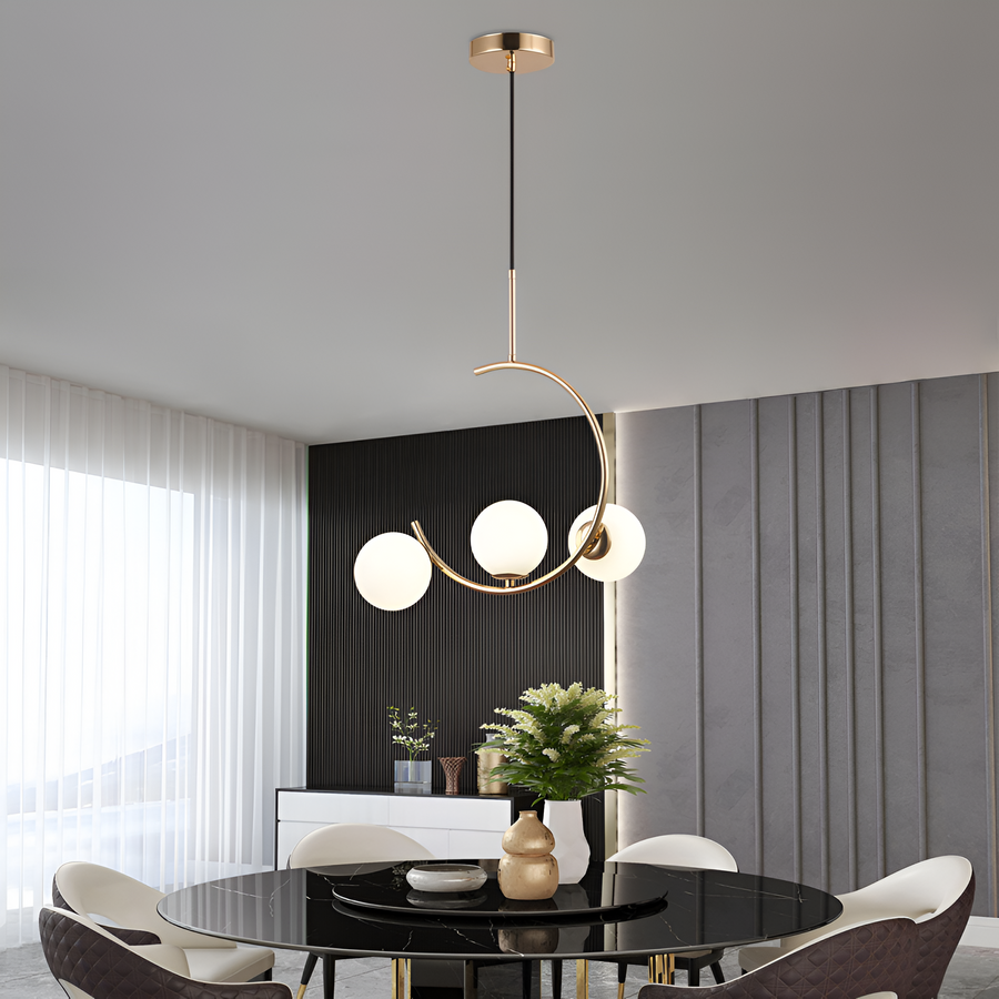 Atriový lustr LOFT, 3x G9, bílé zlato, kov, nastavitelná výška