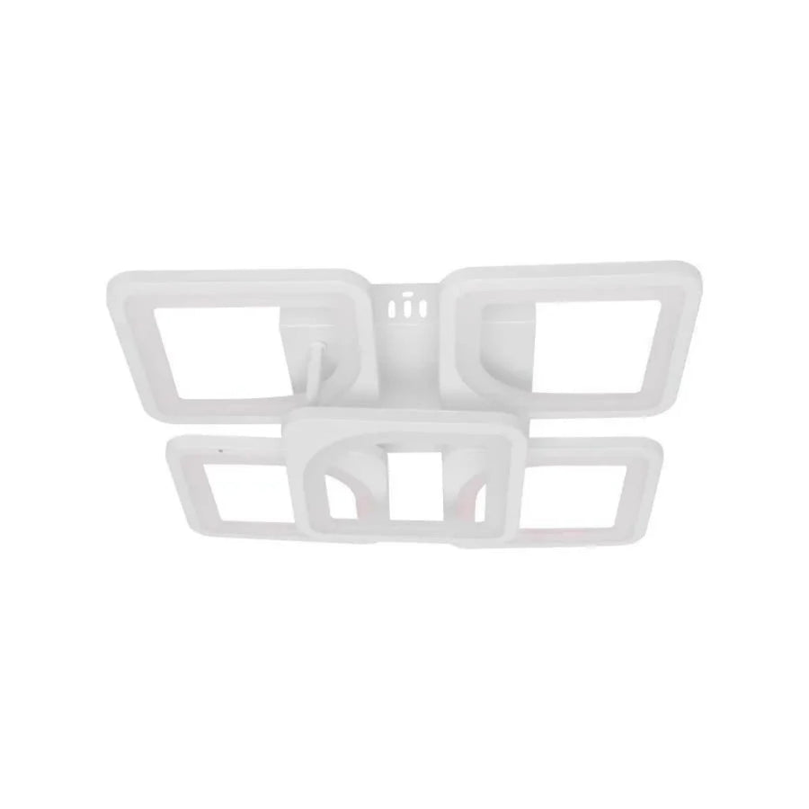 LED lustr s dálkovým ovládáním ZOE 96W, 5 čtverců, studené/teplé/neutrální světlo, stmívatelné, bílá