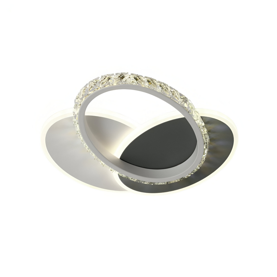 LED křišťálový lustr PRISMIQ 28W, 3 ovály, studené/teplé/neutrální světlo, černý