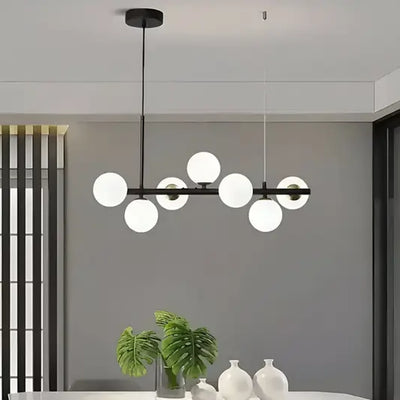 Moderní žárovkový lustr LOFT Pavilion, 7x G9, černý, kov, Nastavitelná výška