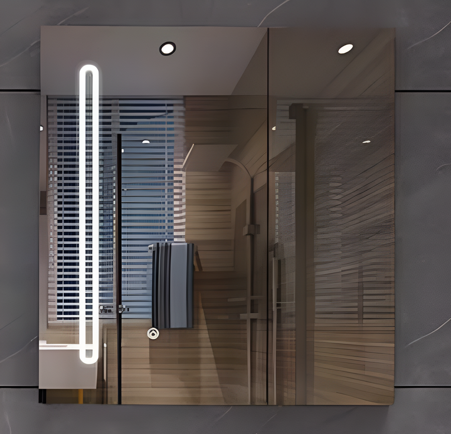 Ingridová skříň s LED zrcadlem DBP123 80x70 bílá