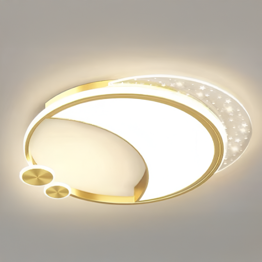 Marco LED lustr s dálkovým ovládáním, 51W, stmívatelný, zlatý, kov, akryl a sklo, 3000K/4000K/6000K