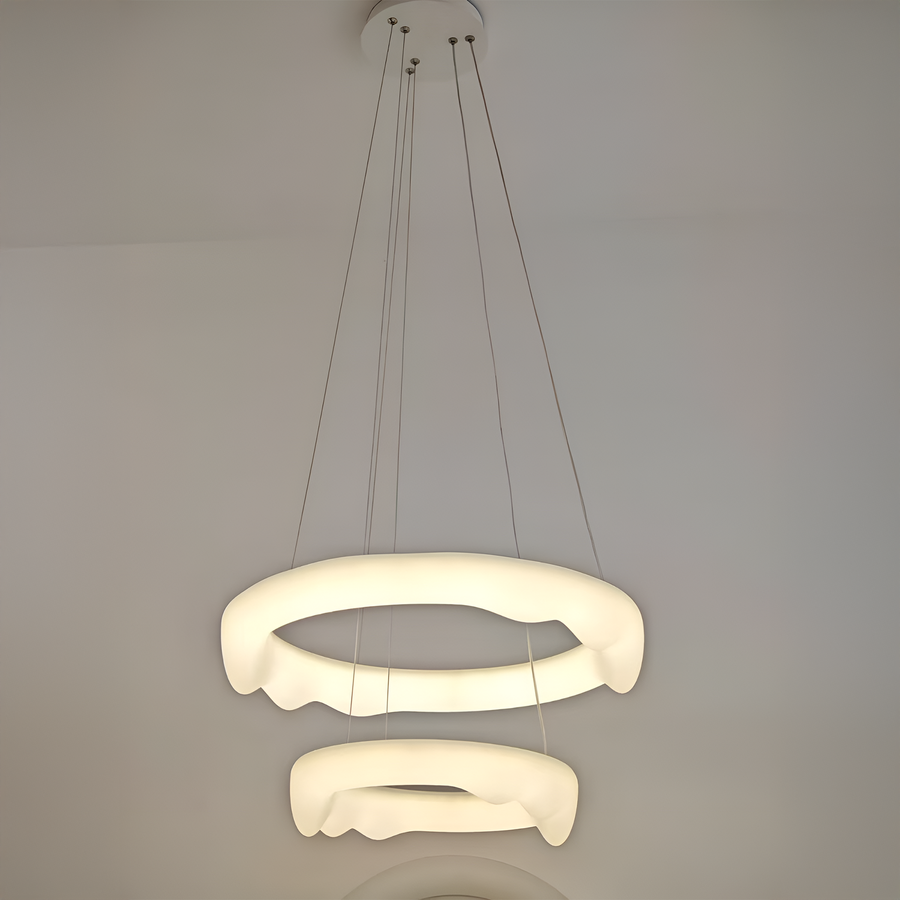 LED lustr, závěsný s dálkovým ovládáním, AMADEO, 90W, studené/teplé/neutrální světlo, stmívatelný, nastavitelná výška, bílý, LT271