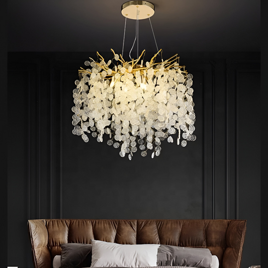 Cristal Waltz Serenade Chandier, 5x G9, zlato, 45 cm, nastavitelná výška