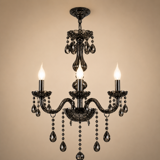 Křišťálový lustr AUGUST Eleganza, 3xE14, Průměr 48cm, Stříbrný, Nastavitelná výška