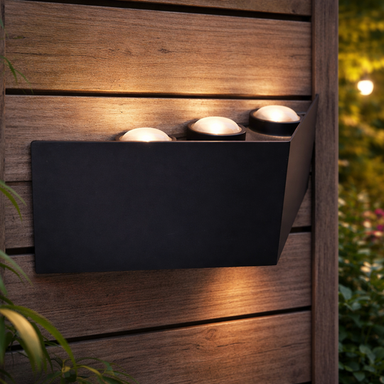 AX230 LED nástěnné světlo, venkovní, 6 zdrojů, 6W, černá, 3000K Venkovní nástěnná světla Výchozí název Alessandro Design