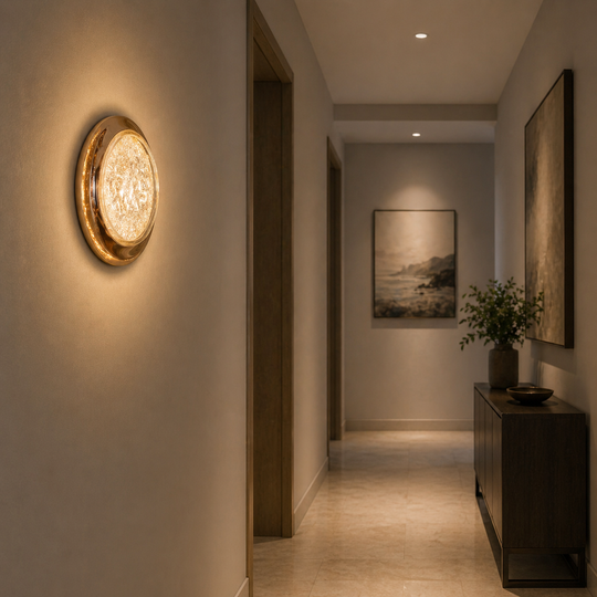 Dekorativní nástěnné LED svítidlo CELESTIA Ø20 Cold/Neutral/Warm Light Golden Vnitřní nástěnná svítidla Výchozí název Alessandro Design