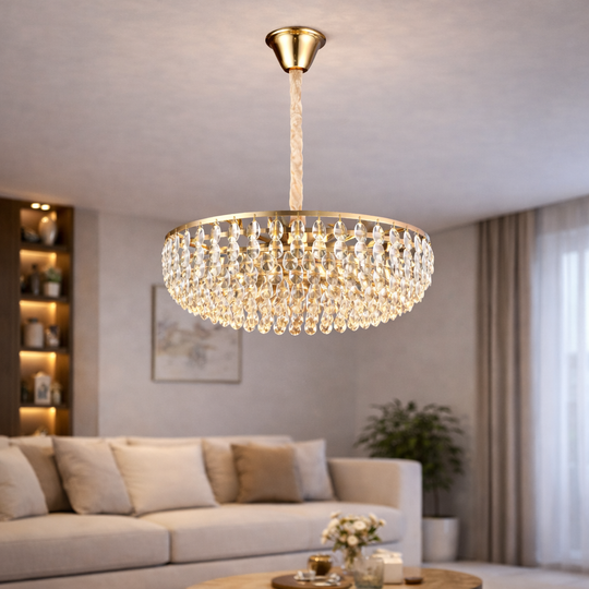 Křišťálový lustr CC1677/600GD, 12xE14, lesklé zlato, nastavitelná výška, kov a křišťálové křišťálové lustry Výchozí název Alessandro Design