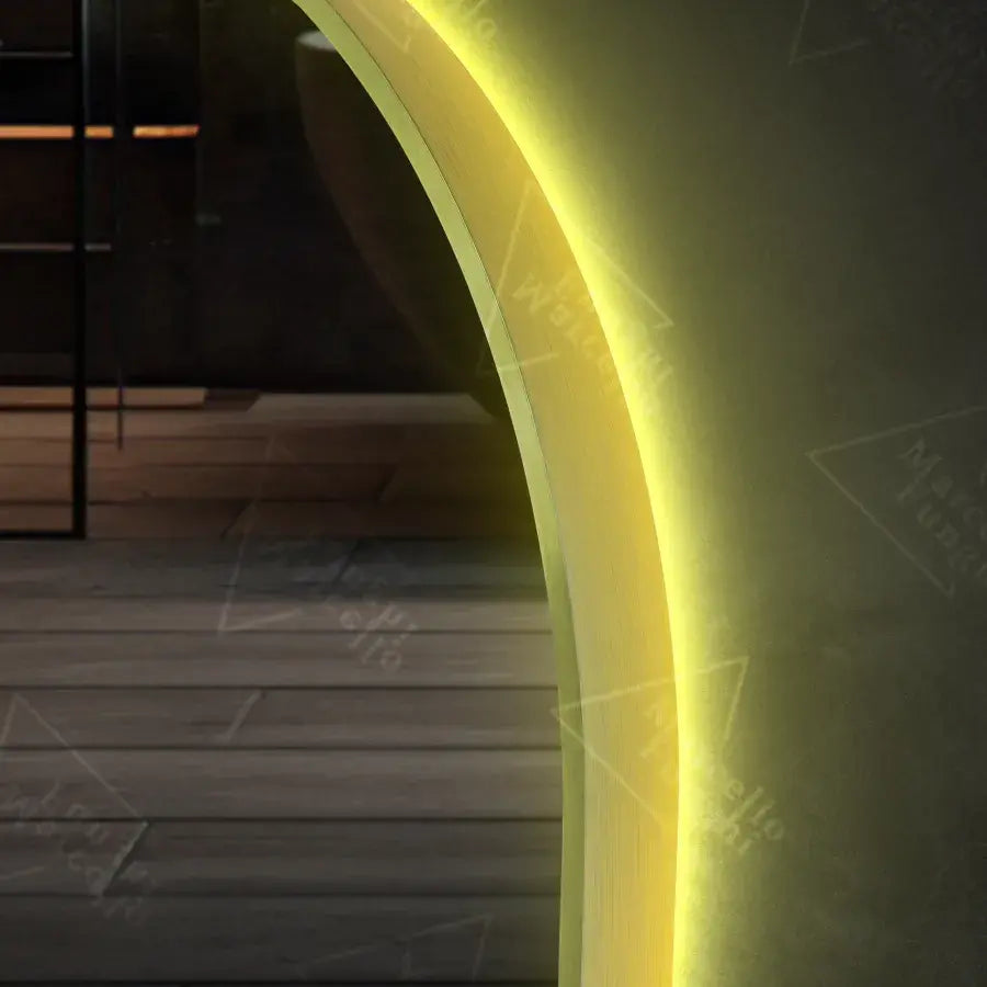 Oválné LED zrcadlo, 60x80cm, Revin Sensor Marcello, Demister System, Hodiny & Teploměr, Stmívatelné