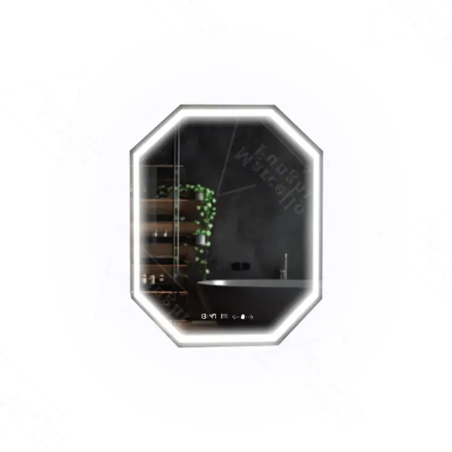 Polygonové LED zrcadlo, 60x80cm, senzor Ralya MotionGlow Marcello, systém odmlžování, hodiny a teploměr, Dimabila