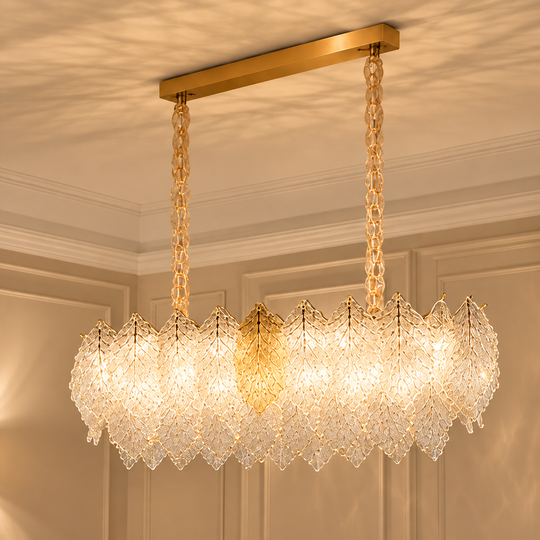 Křišťálový lustr LACE Royale 11xE14, Velikost 83x33 cm, Výška 31 cm, Lesklá zlatá, Nastavitelná výška, Elegantní design