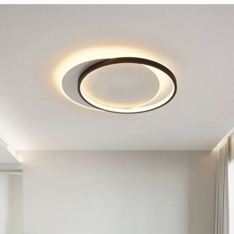 LED lustr s dálkovým ovládáním CHIARA 76W, 3 kruhy, Studené/Teplé/Neutrální světlo, Stmívatelné, Černá