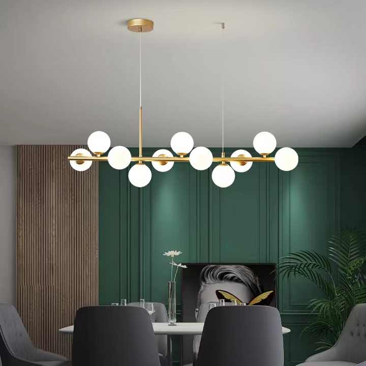 Moderní žárovkový lustr LOFT Pavilion, 11x G9, zlatý, kov, Nastavitelná výška