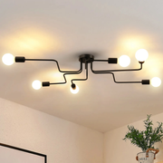 Modernistický lustr Hexa 6, 6x E27, černý, moderní design