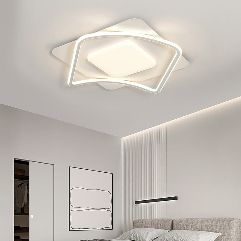 LED lustr s dálkovým ovládáním MODERNO 106W, 2 čtverce, Studené/Teplé/Neutrální světlo, Stmívatelné, Bílá