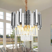 Crystal Blois Petito 3xE14 Chanderier, průměr 30 cm, stříbro, nastavitelná výška