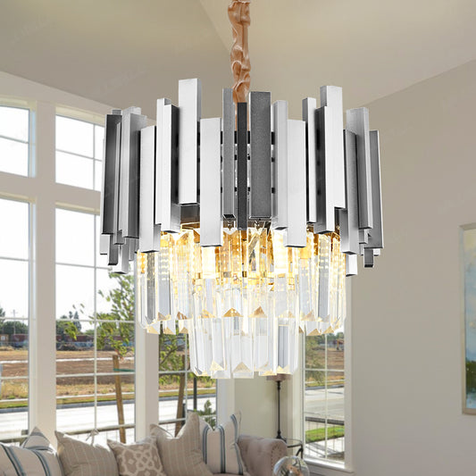 Crystal Blois Petito 3xE14 Chanderier, průměr 30 cm, stříbro, nastavitelná výška
