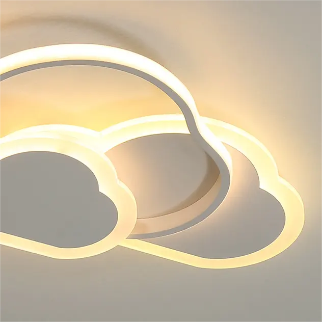 LED lustr s dálkovým ovládáním RIOKO 53W, 3 mraky, Studené/Teplé/Neutrální světlo, Stmívatelné, Bílá