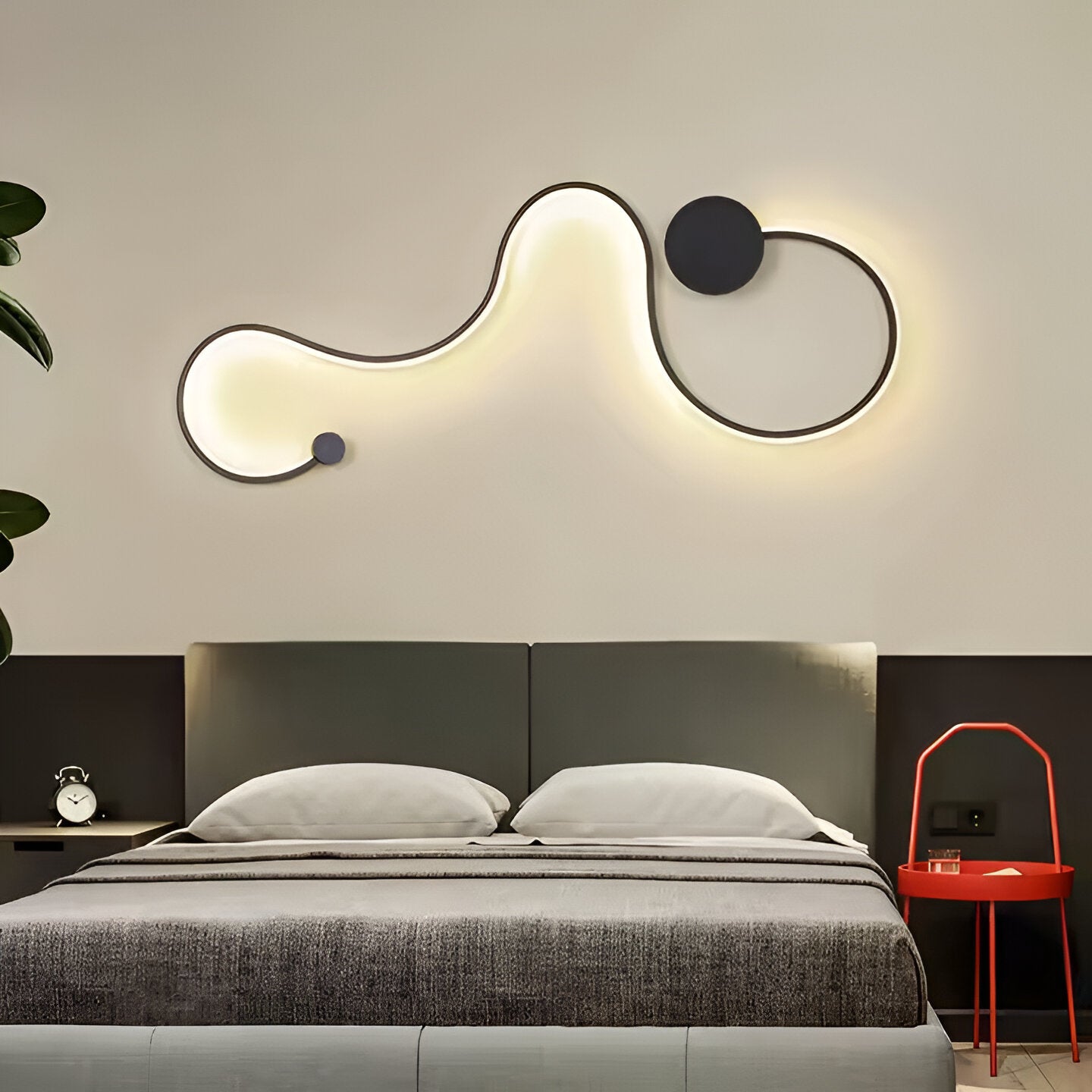 Naneste LED delilah 38W Dekorativní světlo/horký/neutrální kov a černý silikon