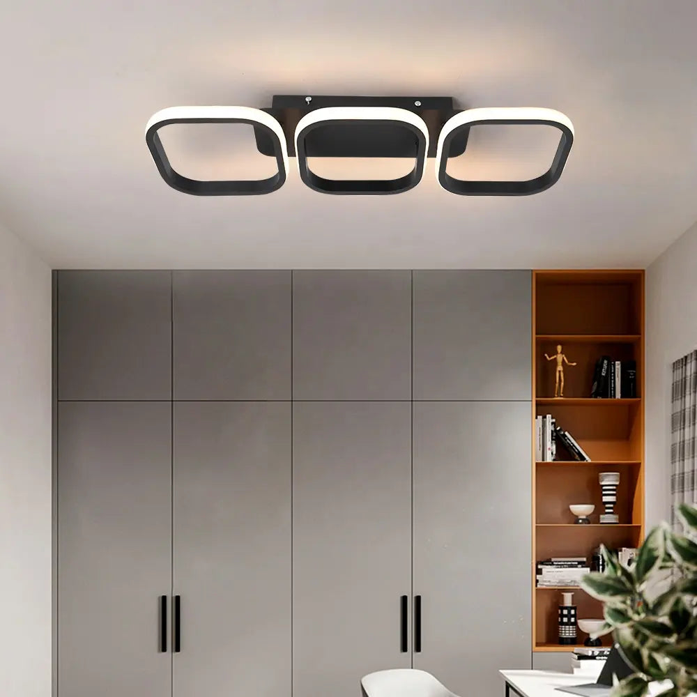 LED LED Vertex Grid Palal, 32W, 3 čtverce studené/horké/neutrální světlo, černá