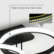 LED LED LED LED ELIO, 24W, 4 Kruhy, studené/horké/neutrální světlo, černá černá