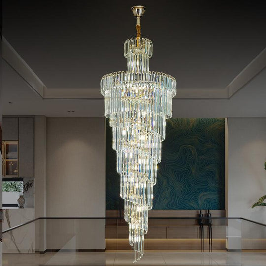 Křišťálový lustr CC8043/600H1800GD, průměr 60 cm, výška 180 cm, lesklé zlato, nastavitelná výška, elegantní design Křišťálový lustr Výchozí název Alessandro Design