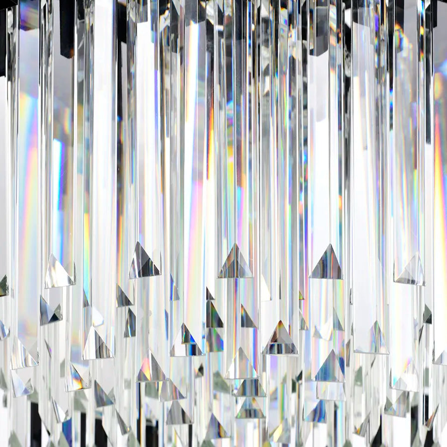 Crystal Chandier Blois Eleganza 8XE27, průměr 49 cm, černá, nastavitelná výška