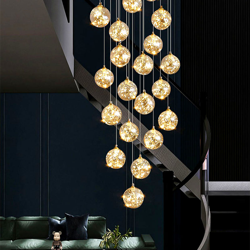 Křišťálový LED lustr KILKENNY Culmino, 144W, neutrální světlo, průměr 60cm, zlatý