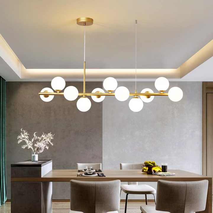 Moderní žárovkový lustr LOFT Pavilion, 11x G9, zlatý, kov, Nastavitelná výška