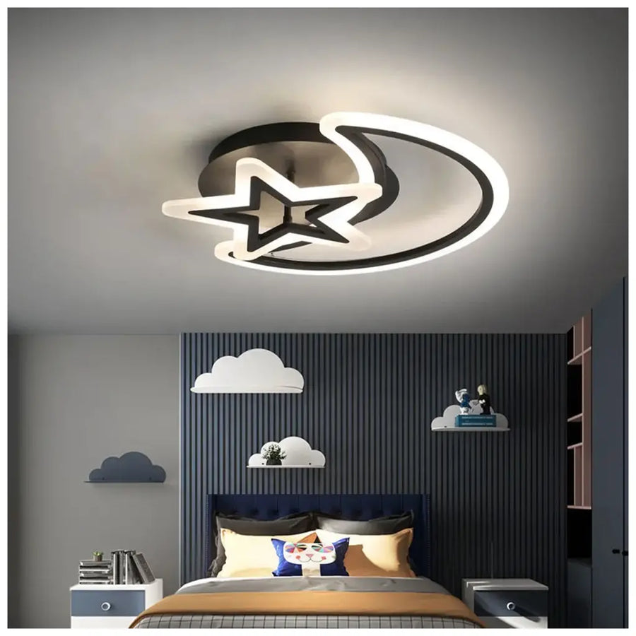 LED lustr s dálkovým ovládáním MOON AND STAR 45W, 2 Elements, Studené/Teplé/Neutrální světlo, Stmívatelné, Černá