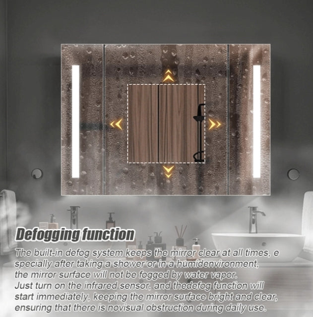 Theresa Wardrobe s LED zrcadlem DBP125 100x70 šedá