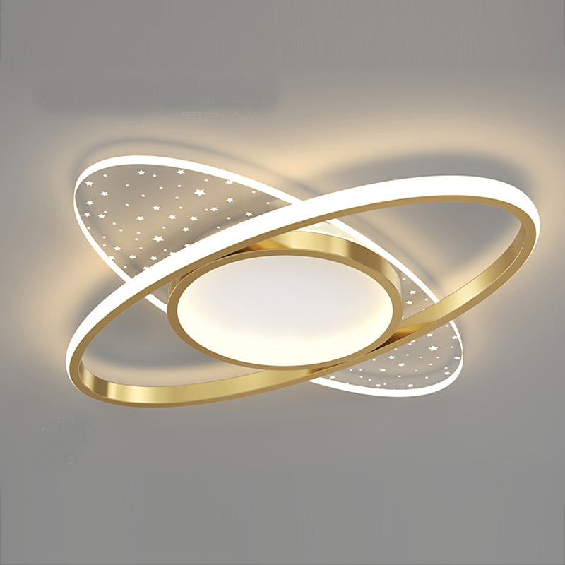 LED lustr s dálkovým ovládáním VARIO 61W, oválný, studené/teplé/neutrální světlo, stmívatelný, zlatý