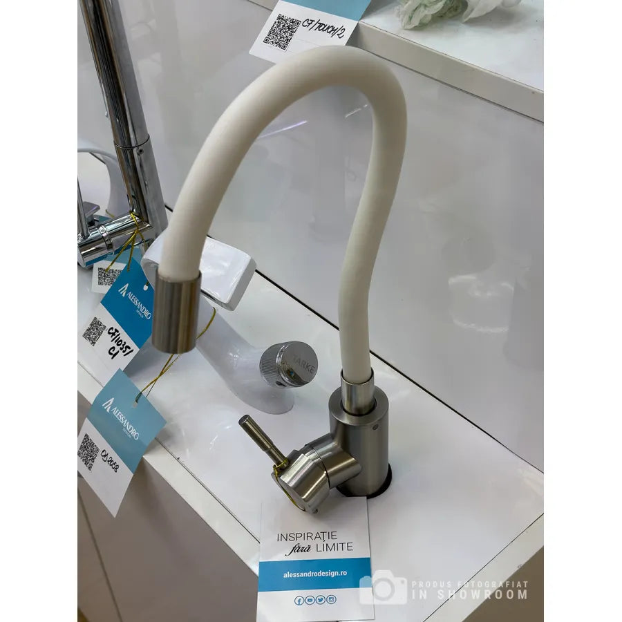 Baterie s flexibilní trubkou, nerezovou ocelí, saténem a bílou, CF025Wh