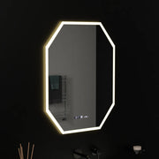 Polygonové LED zrcadlo, 60X80cm, senzor Hexaluce MotionGlow Marcello, systém odmlžování, hodiny a teploměr, stmívatelné