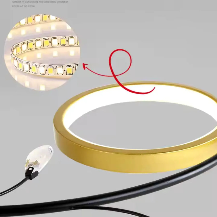 KARINA LED lustr s dálkovým ovládáním, 31W, 6 prvků, teplé/studené/neutrální světlo, stmívatelný, zlatý