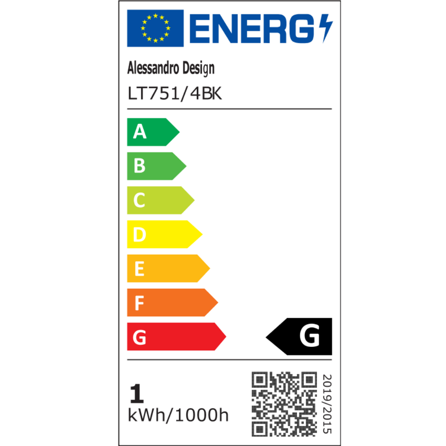 LED lustr s dálkovým ovládáním, Závěsný 98W, 4 prvky, Studené/Teplé/Neutrální světlo, Stmívatelné, Nastavitelná výška, Černá