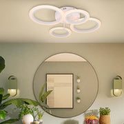 LED lustr s dálkovým ovládáním BETTY 44W, 4 kruhy, Studené/Teplé/Neutrální světlo, Stmívatelné, Bílá