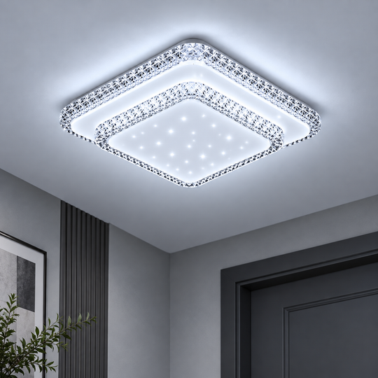 QIKIQTAALUK LED lustr, 40W, 33 x 33 cm, teplé/neutrální/studené světlo, bílá