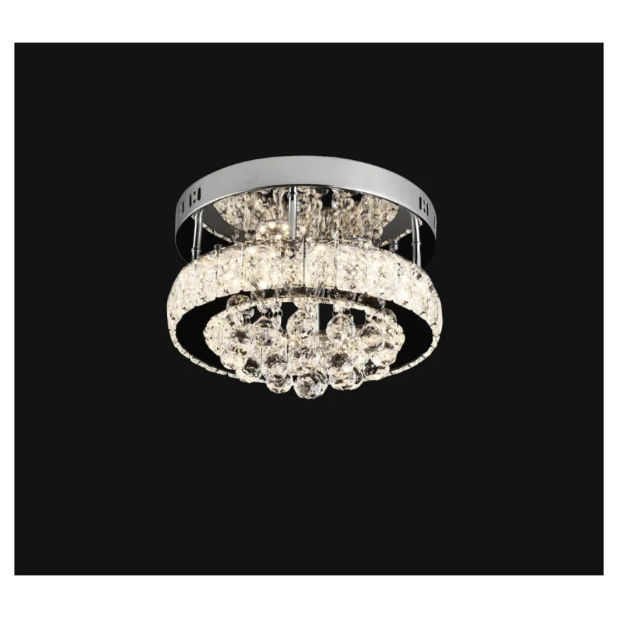 LED křišťálový lustr ABEL 24W, průměr 47cm, studené/teplé/neutrální světlo, lesklý chrom