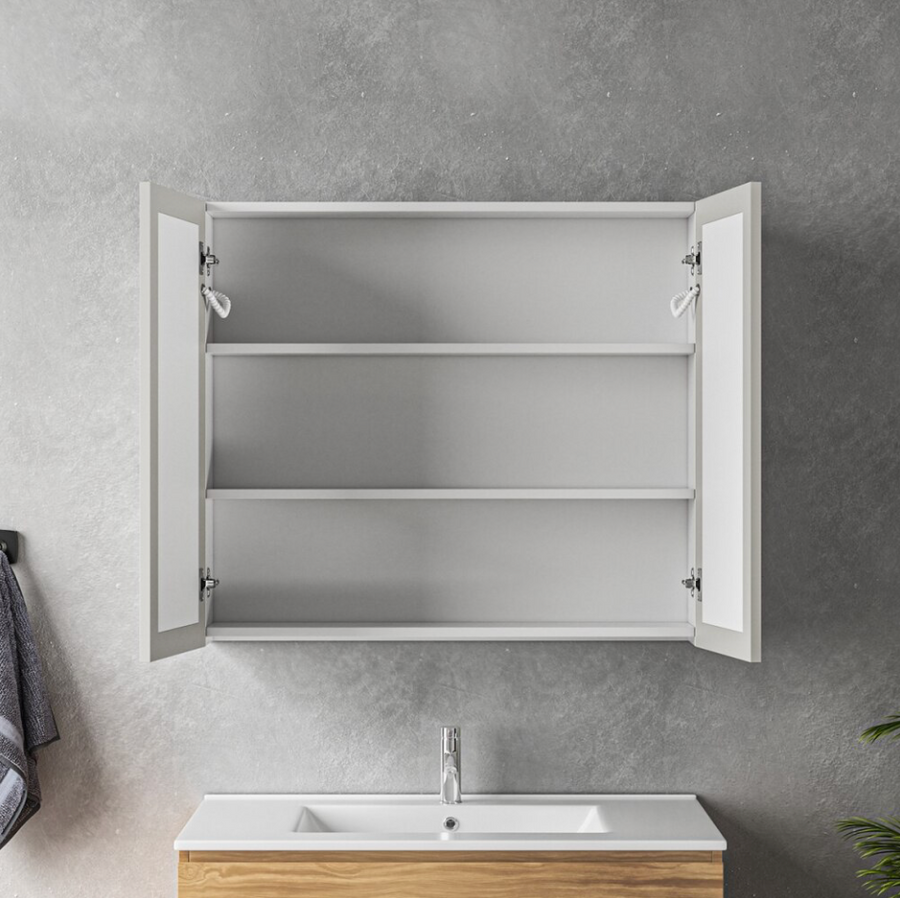 Ingridová skříň s LED zrcadlem DBP123 80x70 bílá