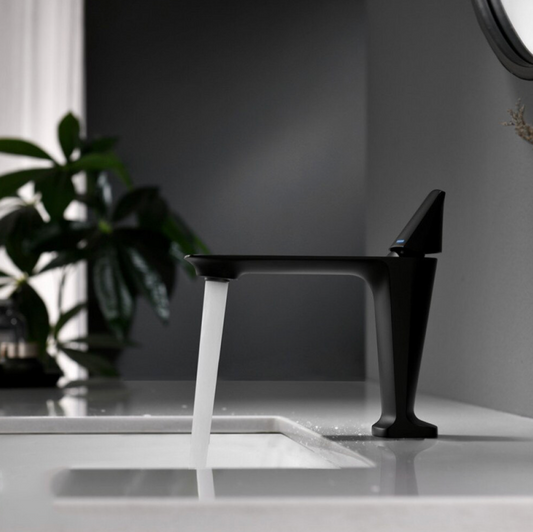 Baterie Lavoar Monocomanda Cartus Ceramic Alama Sanitara Negru Satin Racorduri si Kit Fixare Incluse ESN006