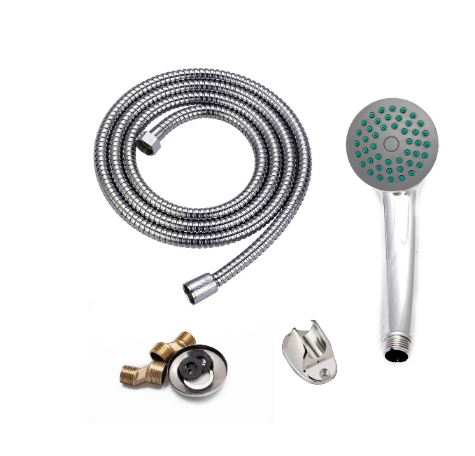 Lesklá chromová vaba baterie - úplná sada s otočným potrubím 25 cm, para, hadice a excentrická